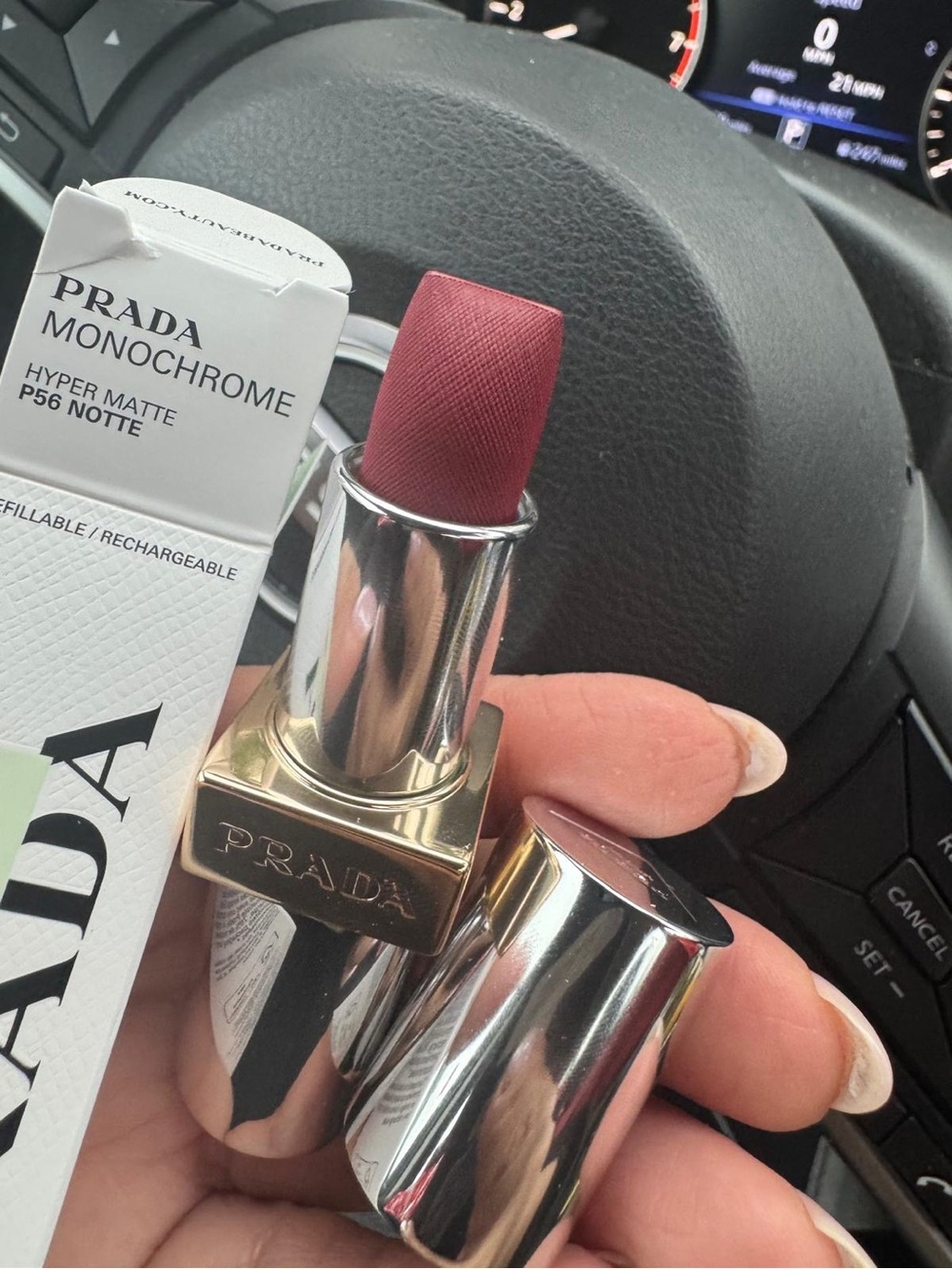 Prada Monochrome Hyper Matte Lipstick P56 Notte – Deep Berry - Picture 1 of 1